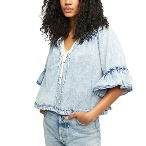 Free People Ainsley Denim Top